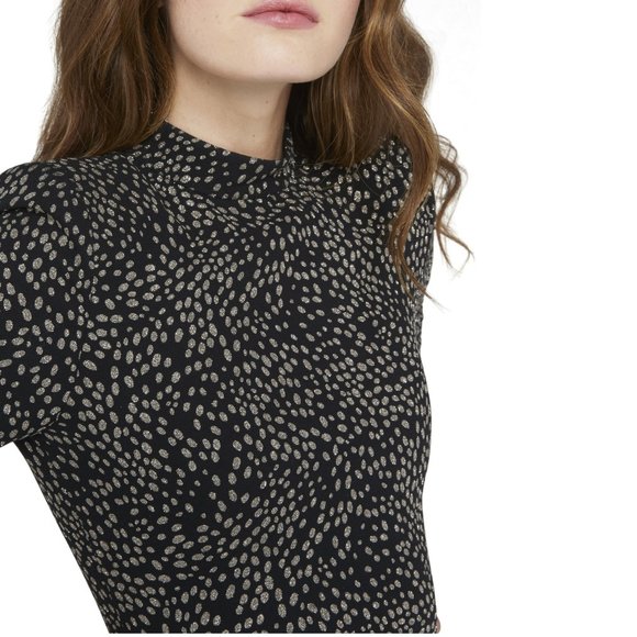 NWT ALICE + OLIVIA INKA METALLIC MOCKNECK MINI DRESS 0 - Picture 9 of 9